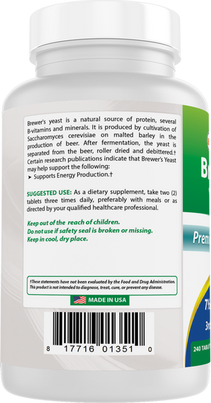 Best Naturals Brewers Yeast 7-1/2 Grains  1000 mg 240 Tablets