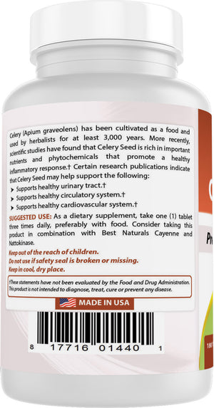 Best Naturals Celery Seed 600 mg 180 Tablets