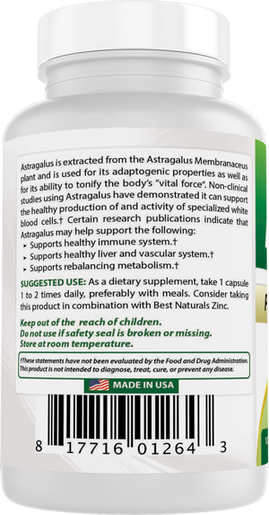 Best Naturals Astragalus Extract 1000mg 120 Capsules
