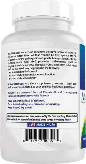 Best Naturals Vitamin K2 (MK7) with D3 (5000 IU Vitamin D3 & 100 mcg Vitamin K2 MK7), 180 Tablets