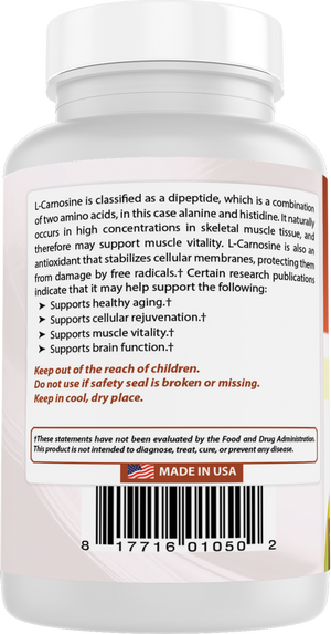 Best Naturals L-Carnosine 500 mg 100 Vegetarian Capsules