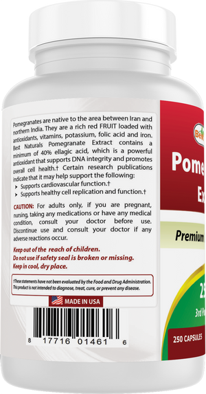 Best Naturals Pomegranate 250 mg 250 Capsules
