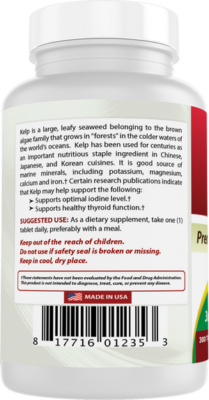 Best Naturals Kelp 150 mcg 300 Tablets