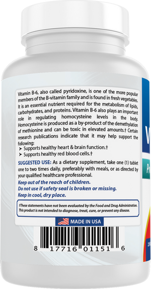 Best Naturals Vitamin B-6 50 mg 250 Tablets