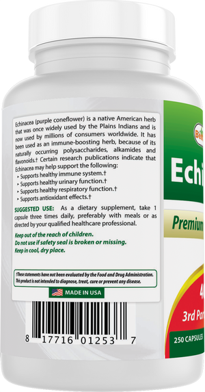 Best Naturals Echinacea 400 mg 250 Capsules