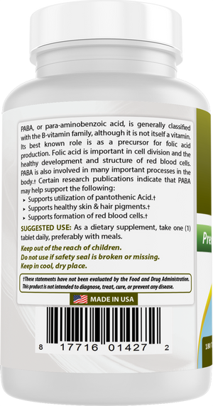 Best Naturals PABA 500 mg 180 Tablets