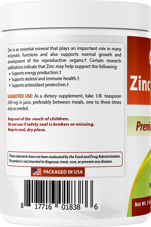 Best Naturals Zinc Gluconate Pure Powder 1 Pound