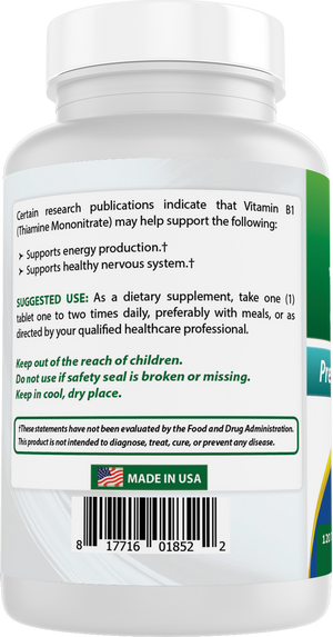 Best Naturals Vitamin B1 as Thiamine Mononitrate 500 mg 120 Tablets