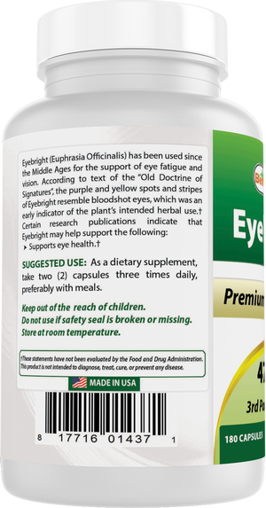 Best Naturals Eyebright 470 mg 180 Capsules