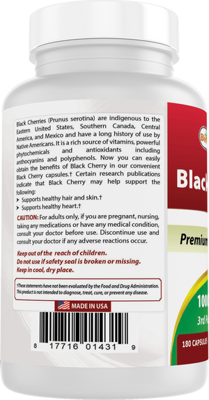 Best Naturals Black Cherry 1000 mg 180 Capsules