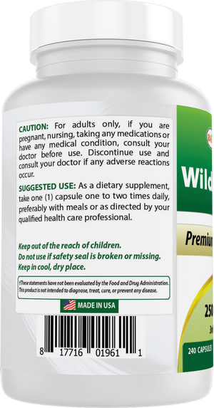 Best Naturals Wild Lettuce 10:1 Extract 250 mg (Equivalent to 2500 mg Wild Lettuce Powder) - 240 Capsules
