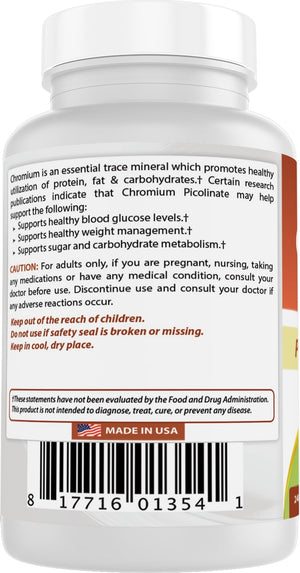 Best Naturals Chromium Picolinate 200 mcg 240 Tablets