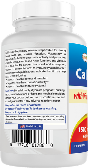 Best Naturals Cal Mag with D3 180 Tablets