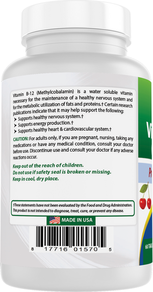Best Naturals Vitamin B-12 as Methylcobalamin (Methyl B12), 6000 mcg Tablet, 60 Count