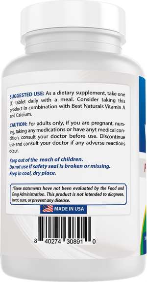 Best Naturals Vitamin D3 – 300 Tablets – Made in USA, Non-GMO, Gluten Free, No Artificial Color, Flavor or Preservatives – Dietary Supplement (10000 IU)