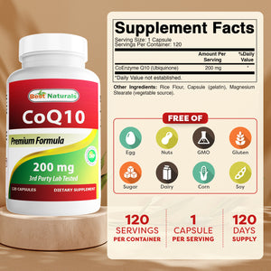 Best Naturals CoQ10 200 mg 120 Capsules