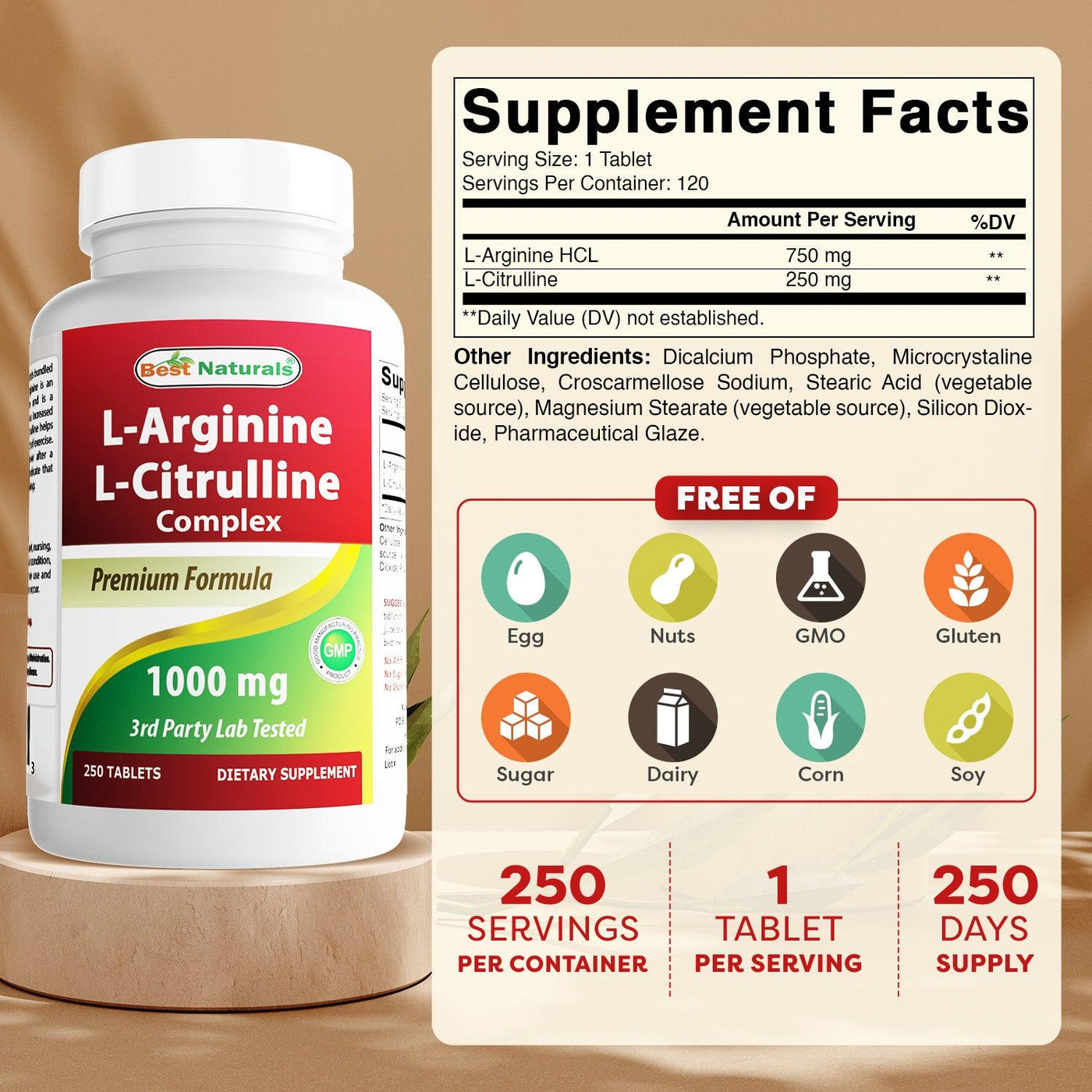 l arginine or l carnitine Best Naturals L-Arginine L-Citrulline Complex 1000 mg 250 Tablets – shopbestnaturals.com