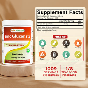 Best Naturals Zinc Gluconate Pure Powder 1 Pound