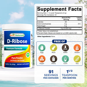 Best Naturals D-Ribose 1 Lb Pure Powder
