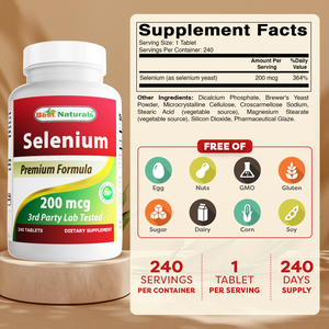 Best Naturals Selenium 200 mcg 240 Tablets