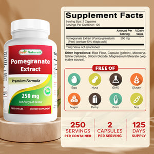 Best Naturals Pomegranate 250 mg 250 Capsules