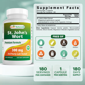 Best Naturals St. John Wort 300 mg 180 Capsules