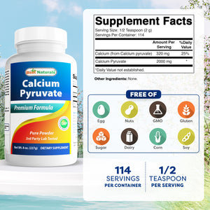 Best Naturals Calcium Pyruvate Powder 8 OZ
