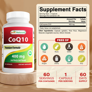 Best Naturals CoQ10 400 mg 60 Capsules