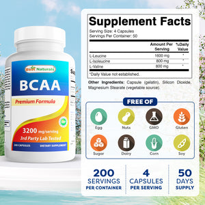 Best Naturals BCAA 800 mg 200 Capsules
