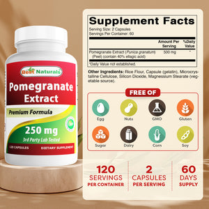 Best Naturals Pomegranate 250 mg 120 Capsules