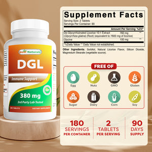 Best Naturals DGL 380 mg 180 Tablets