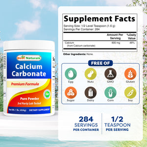 Best Naturals Calcium Carbonate 1 Lb Powder