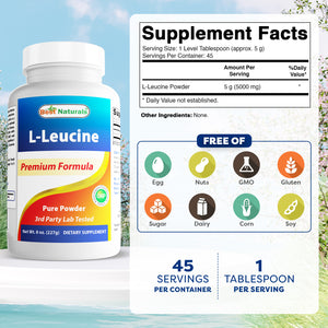 Best Naturals L-Leucine Pure Powder 8 OZ