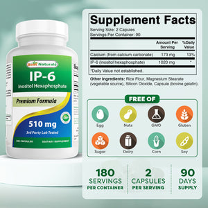 Best Naturals IP-6 510 mg 180 Capsules