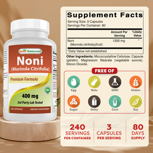 Best Naturals Noni 400 mg 240 Capsules