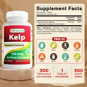 Best Naturals Kelp 150 mcg 300 Tablets