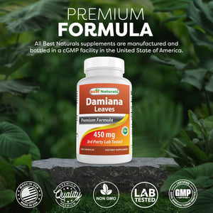 Best Naturals Damiana Leaves 450 mg 180 Capsules