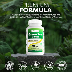 Best Naturals Green Tea Extract 500 mg 250 Capsules