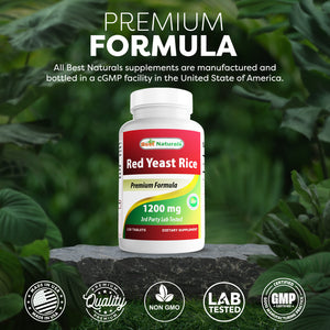 Best Naturals Red Yeast Rice 1200 mg 120 Tablets