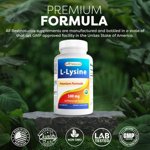 Best Naturals L-Lysine 500 mg 250 Tablets