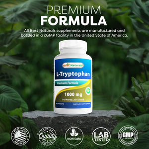 Best Naturals L-Tryptophan 1000 mg 60 Tablets