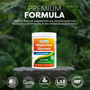Best Naturals Magnesium Glycinate 1 Lb Pure Powder