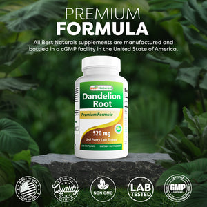 Best Naturals Dandelion Root 520 mg 250 Capsules