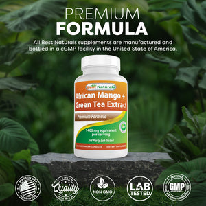 Best Naturals African Mango with Green Tea 1400 mg per Serving - 120 Vegetarian Capsules