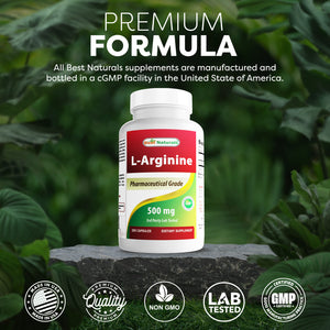 Best Naturals L-Arginine 500 mg 250 Capsules