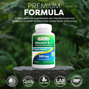Best Naturals Vitamin B1 as Thiamine Mononitrate 500 mg 120 Tablets