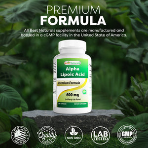 Best Naturals Alpha Lipoic Acid 600 mg 240 Capsules
