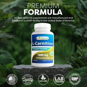 Best Naturals L-Carnitine 1000 mg 60 Tablets