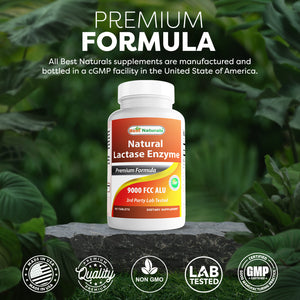Best Naturals Natural Lactase Enzyme 9000 FCC ALU 90 Tablets
