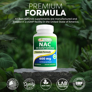 Best Naturals NAC (N-Acetyl L-Cysteine) 600 mg 120 Capsules
